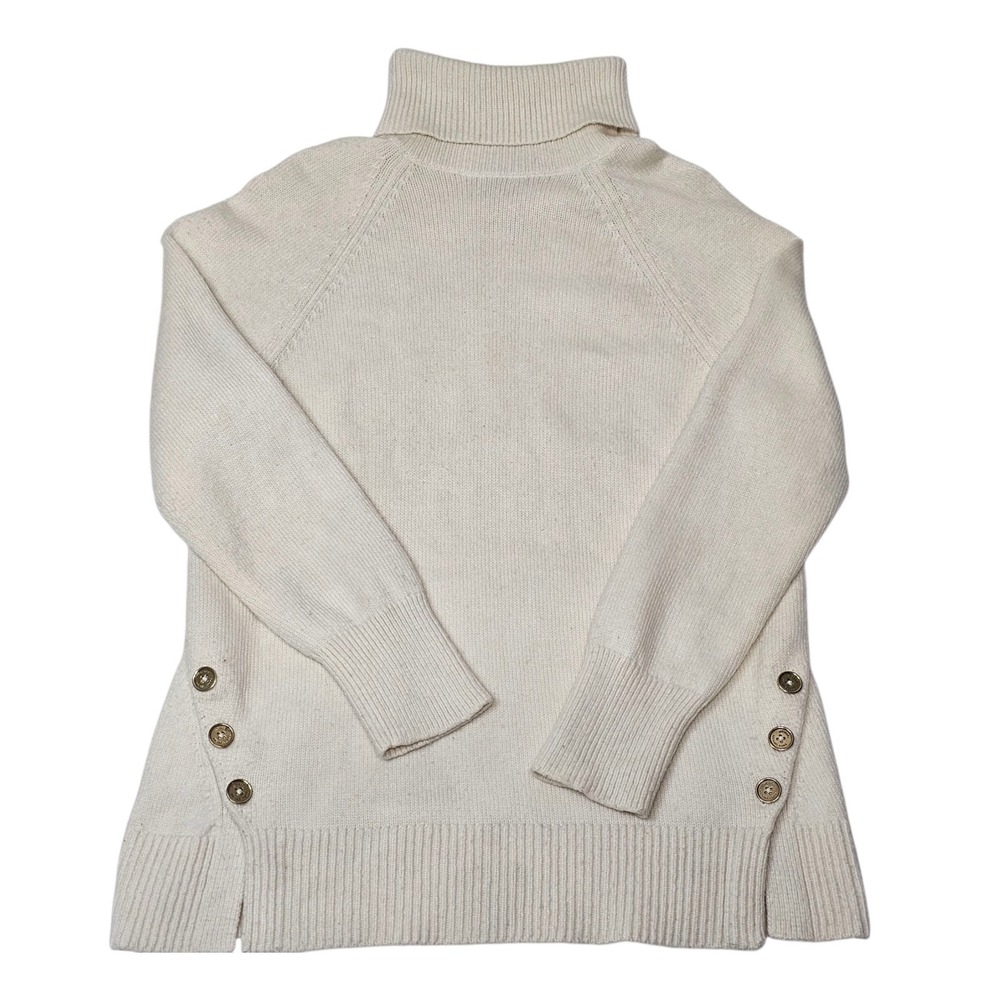 MICHAEL KORS Women's Sweater Size Small Turtleneck White Long Sleeve Pull Over